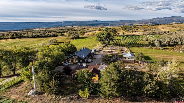 bird's eye view with a mountain view and a rural view