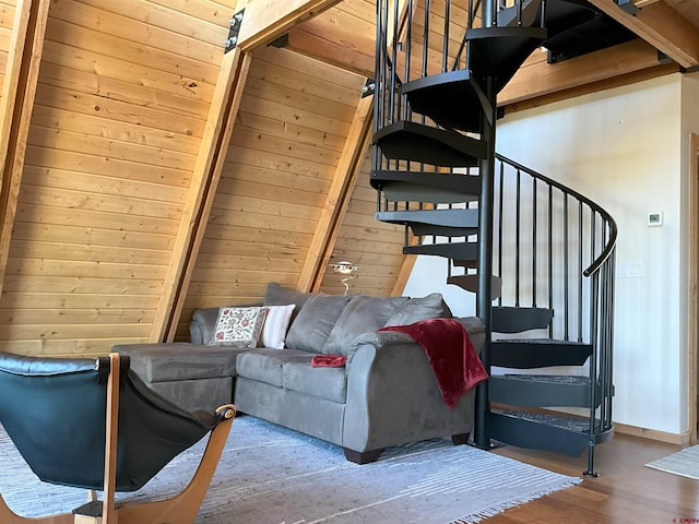 living room featuring hardwood / wood-style flooring