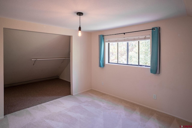 interior space with a closet and light carpet