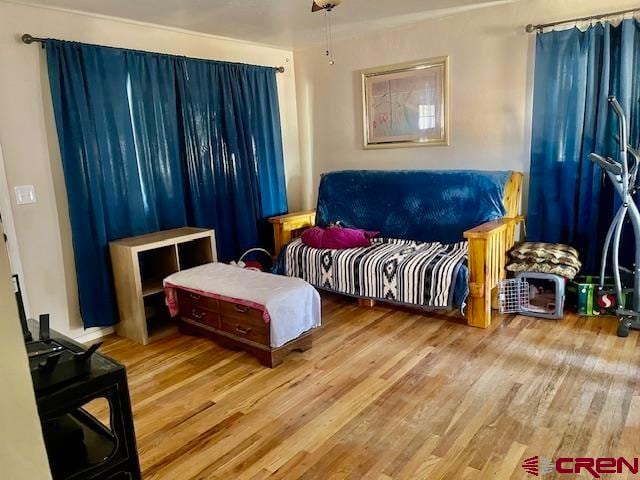 sitting room with wood finished floors