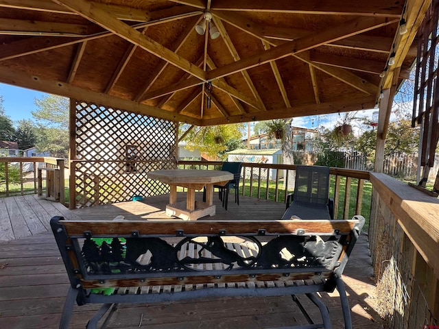 deck featuring a gazebo