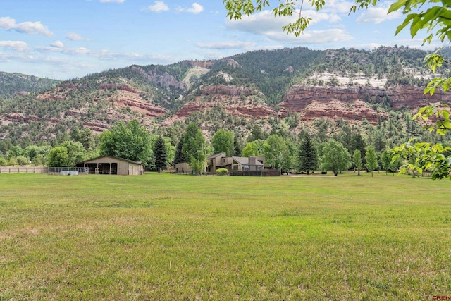 view of mountain feature featuring a rural view