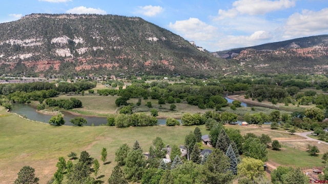 mountain view with a water view