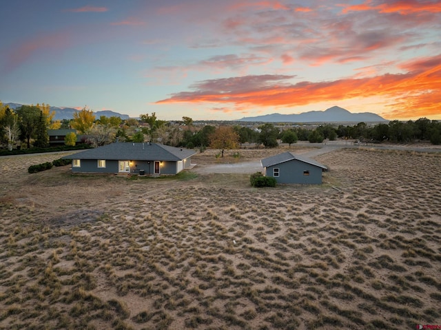 exterior space with a mountain view