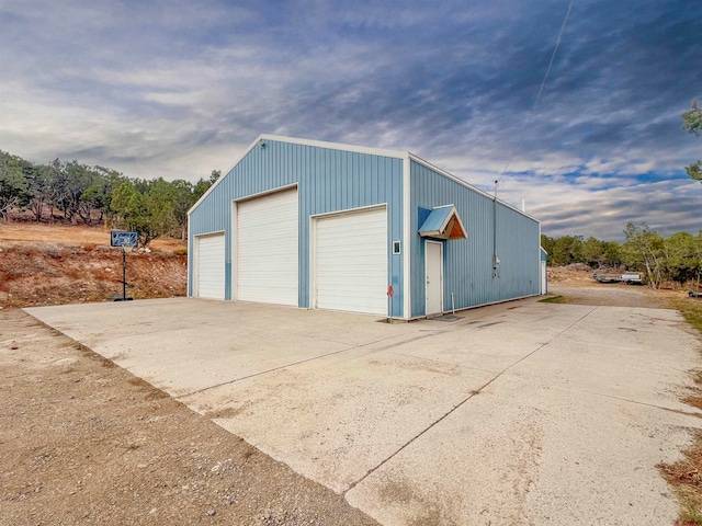 view of garage