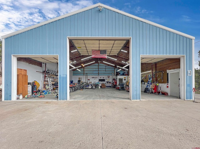 view of garage