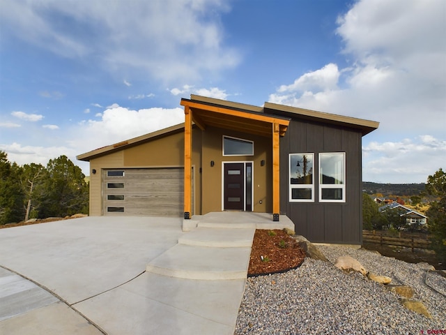 contemporary house with a garage