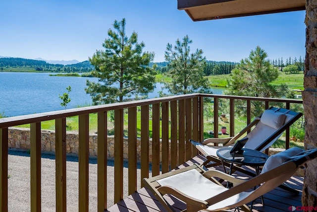 balcony with a water view