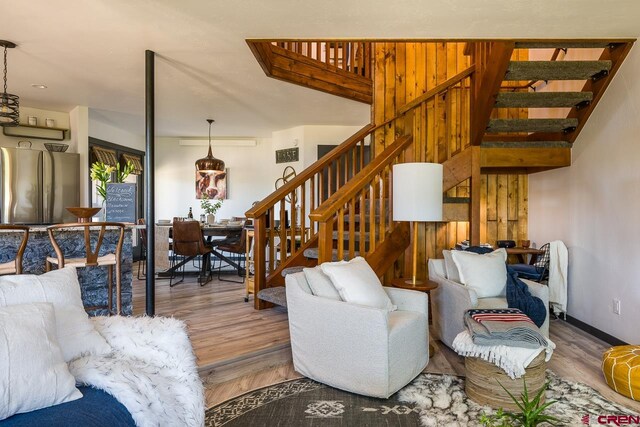 living room with wood-type flooring