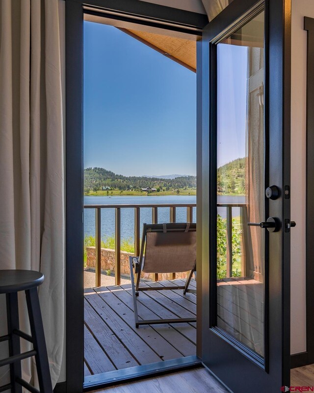 balcony with a water view