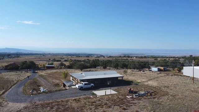 drone / aerial view featuring a rural view