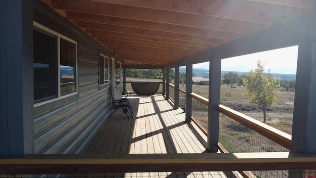 deck featuring a rural view