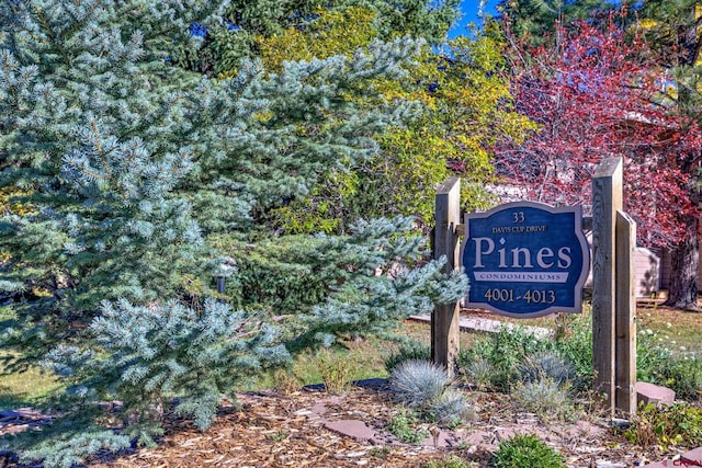 view of community sign