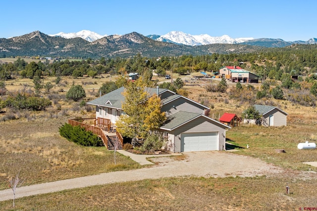 exterior space with a mountain view