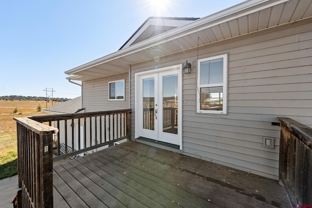 deck featuring french doors