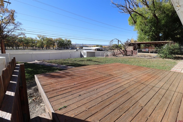 deck with a lawn