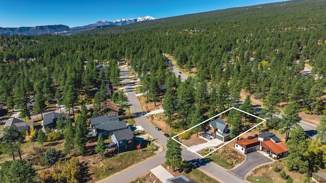 bird's eye view with a mountain view