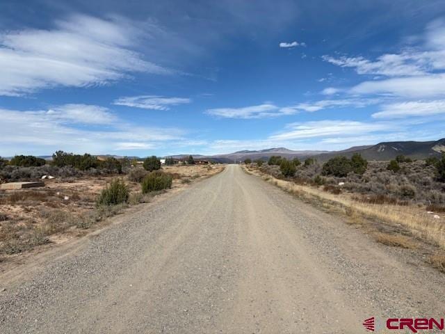 view of road with a mountain view