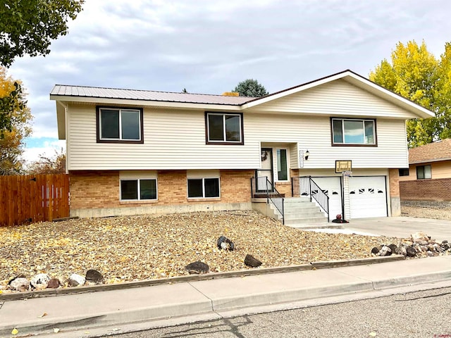 bi-level home with a garage