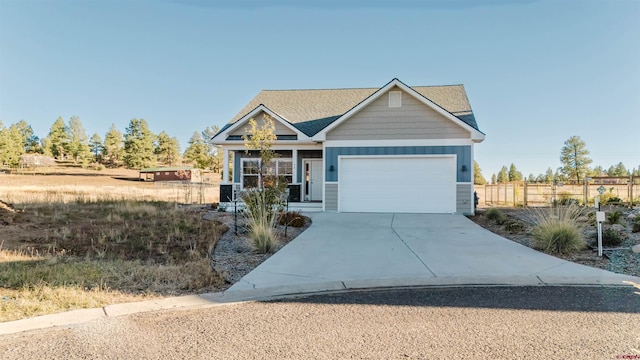 craftsman-style house featuring a garage