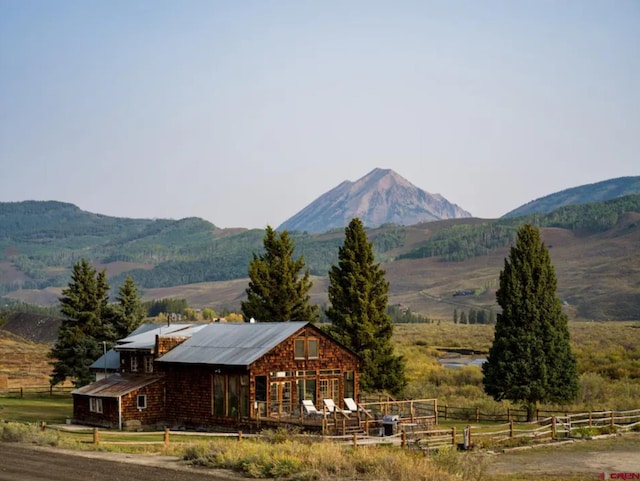 mountain view with a rural view