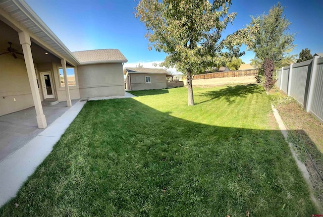 view of yard with a patio