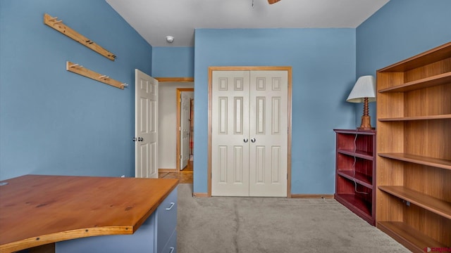 unfurnished office with light colored carpet