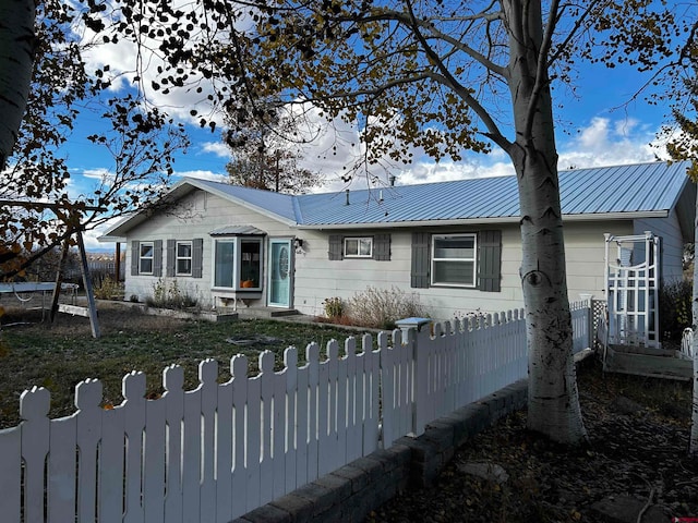 view of single story home