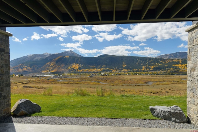 property view of mountains featuring a rural view