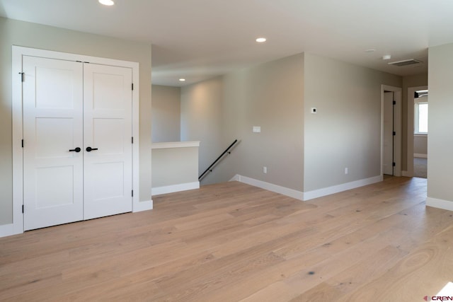 538 Hermosa Meadows Rd, Durango, CO 81301 - spare room with baseboards, recessed lighting, and light wood-style floors