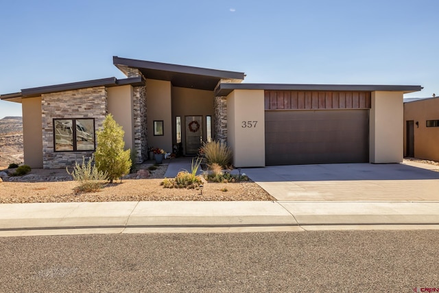 contemporary house with a garage