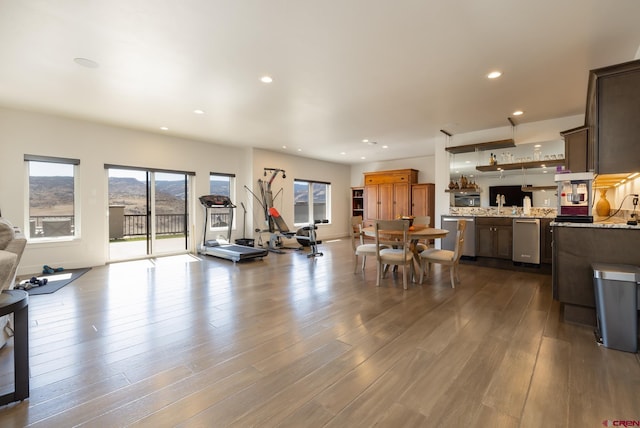 interior space featuring wood-type flooring