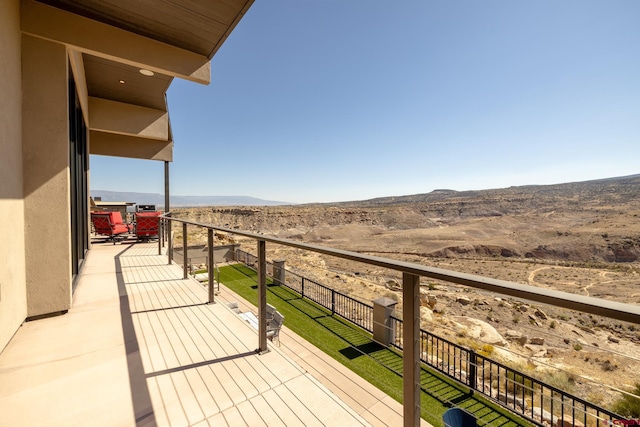 balcony with a mountain view