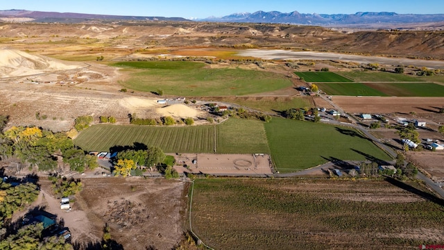 aerial view with a rural view and a mountain view