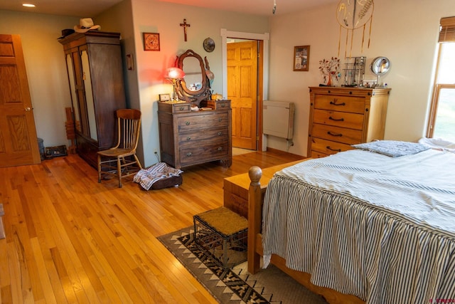 bedroom featuring light wood-type flooring