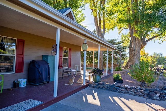 view of patio with a grill