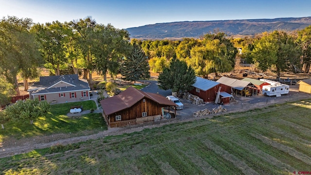 aerial view featuring a mountain view