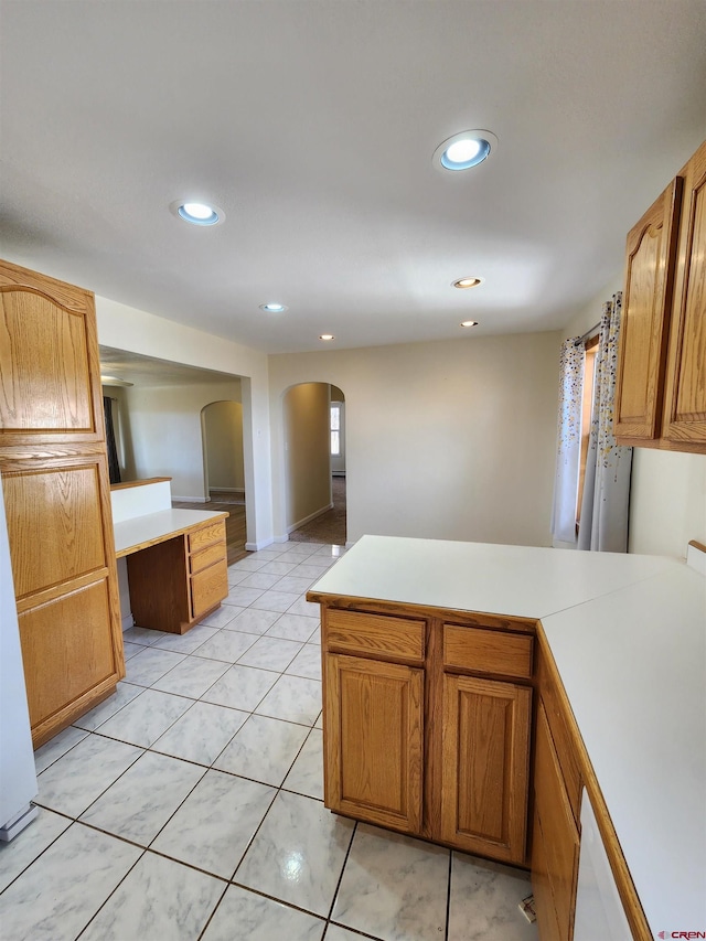 kitchen featuring light tile patterned floors