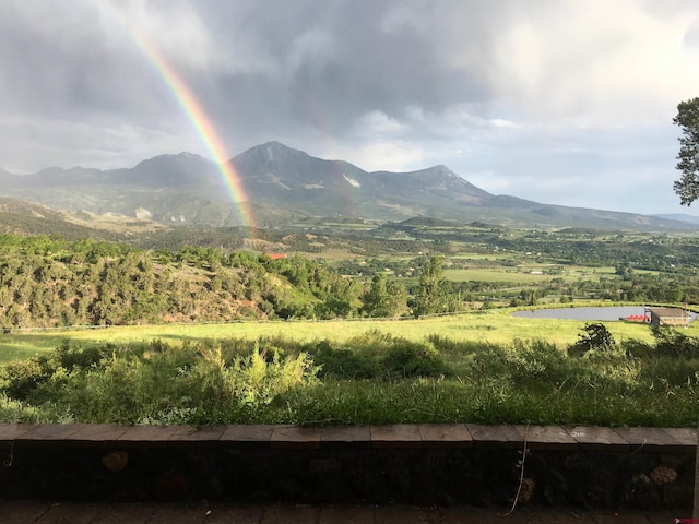 mountain view with a rural view