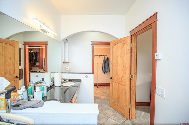 bathroom featuring vanity and tile patterned floors