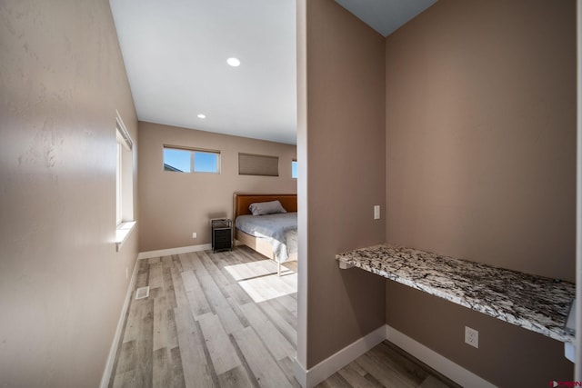 449 Birch St, Bayfield, CO 81122 - bedroom with light wood-style floors, baseboards, and recessed lighting