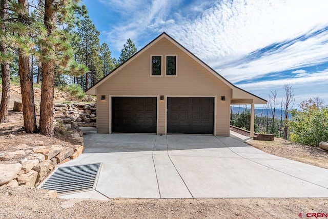 view of garage