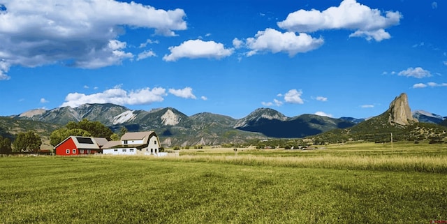 property view of mountains with a rural view