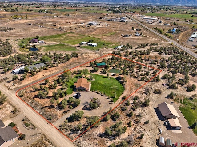 aerial view with a rural view