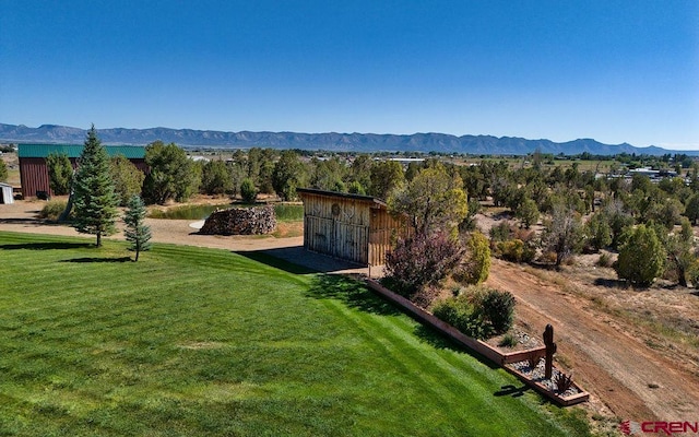 exterior space with a mountain view