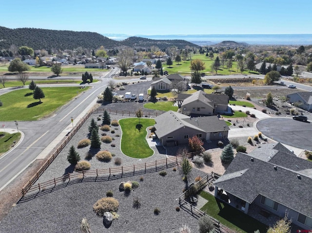 aerial view featuring a mountain view