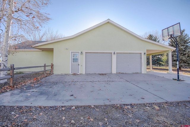 view of home's exterior with a garage