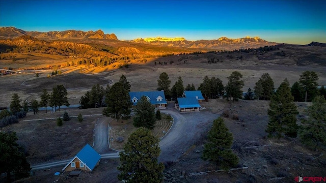 aerial view with a mountain view