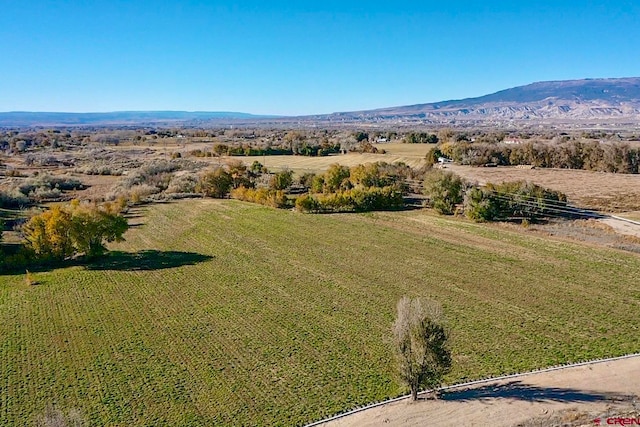 bird's eye view with a mountain view