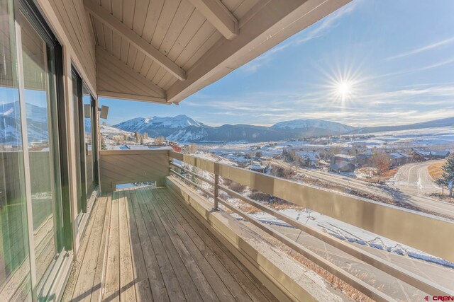 balcony with a mountain view